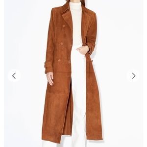 Nour Hammour Tate Suede Trench Coat